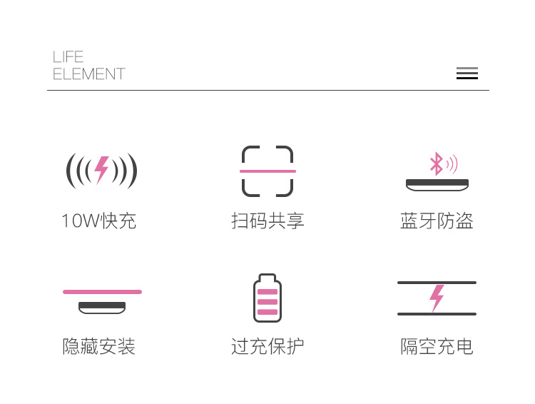 遠距離共享無線充電器T8共享、防盜功能